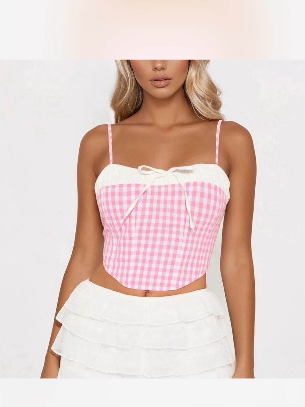 Pink Gingham Top